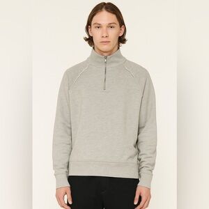 Octobers Very Own Sweatshirt Quarter Zip Up Drake Gray Raw Edge Large Streetwear